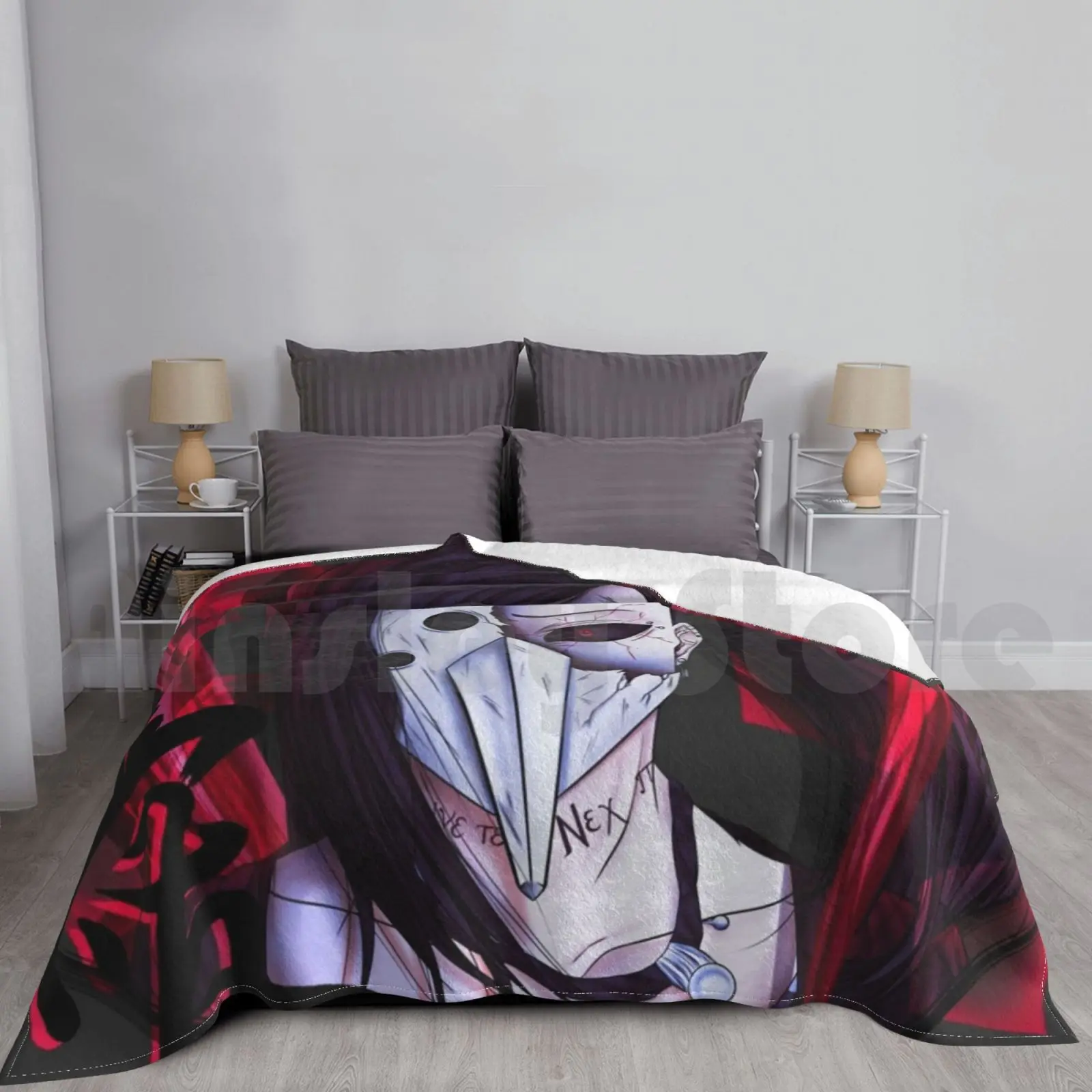 Uta Aesthetic Blanket Super Soft Warm Light Thin Uta Tokyo Kanji Japan Tattoo Inked Anime