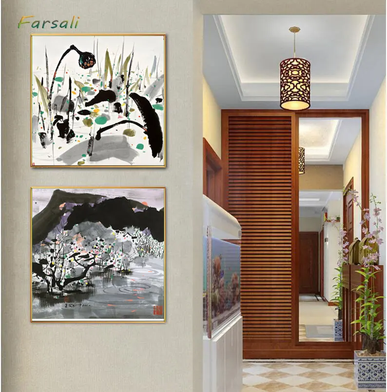 Wu Guanzhong works Spring Swallow Modern Chinese Ink Canvas Painting Large Prints Poster Hotel Living Room Home Wall Art Gifts