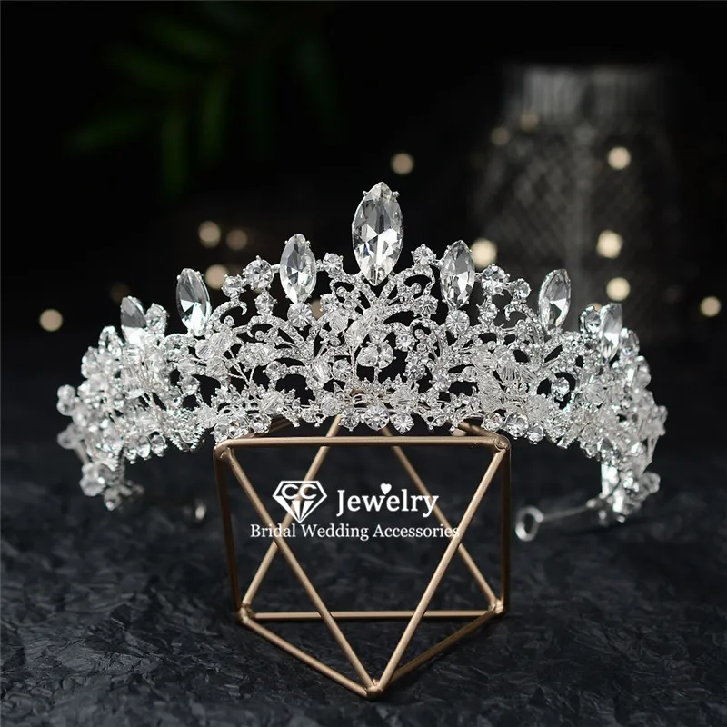 CC Hairband Crown Tiara Cubic Zircon Wedding Hair Accessories for Women Bridal Princess Crowns Shine Rhinestone Hairwear HG797