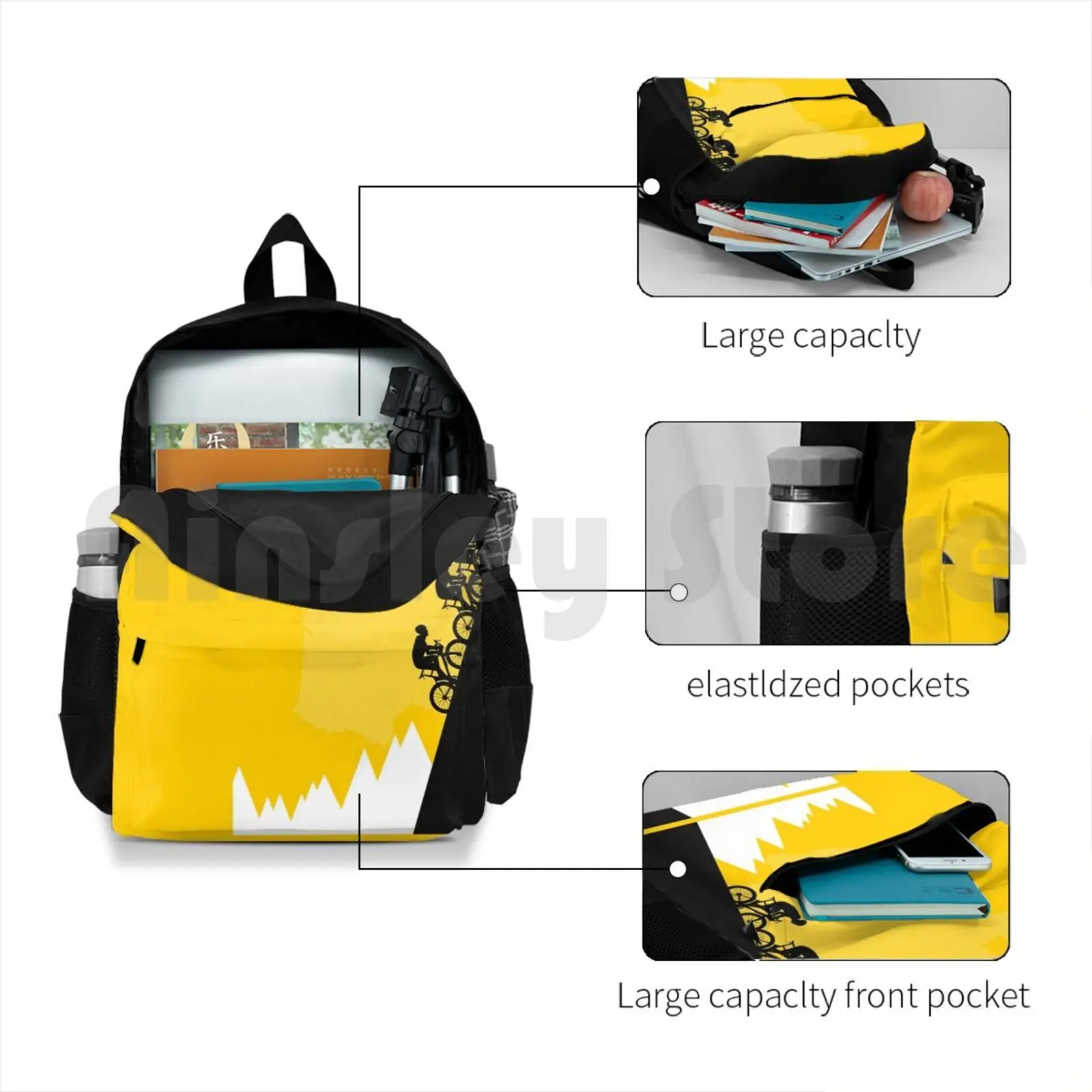 Mochila impermeável para caminhadas ao ar livre, ciclismo amarelo, Tdf Bike, França Bicicleta, Bicicleta Letour, Viagem, Le Race Wall, Tdf2018