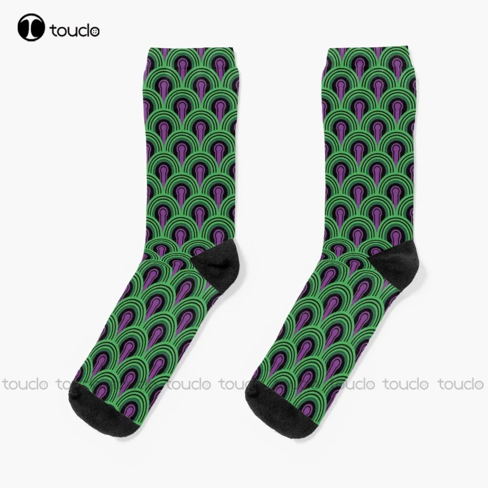 Overlook Hotel Carpet From Purple/Green Socks Cow Socks Personalized Custom Unisex Adult Teen Youth Socks 360° Digital Print