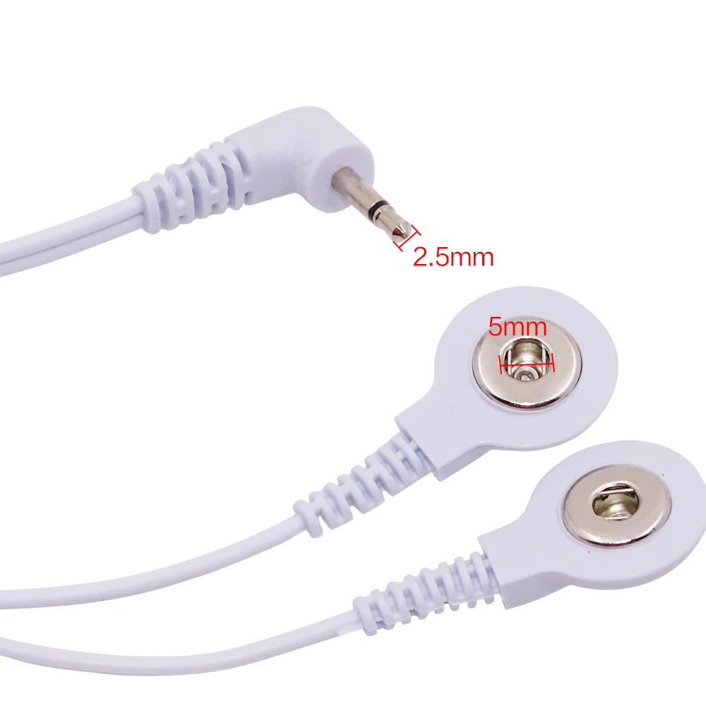 2/4Buttons New Electrode Lead for Tens Massager Electrotherapy Apparatus Electric EMS Connection Wire Tens Body Massage Cable