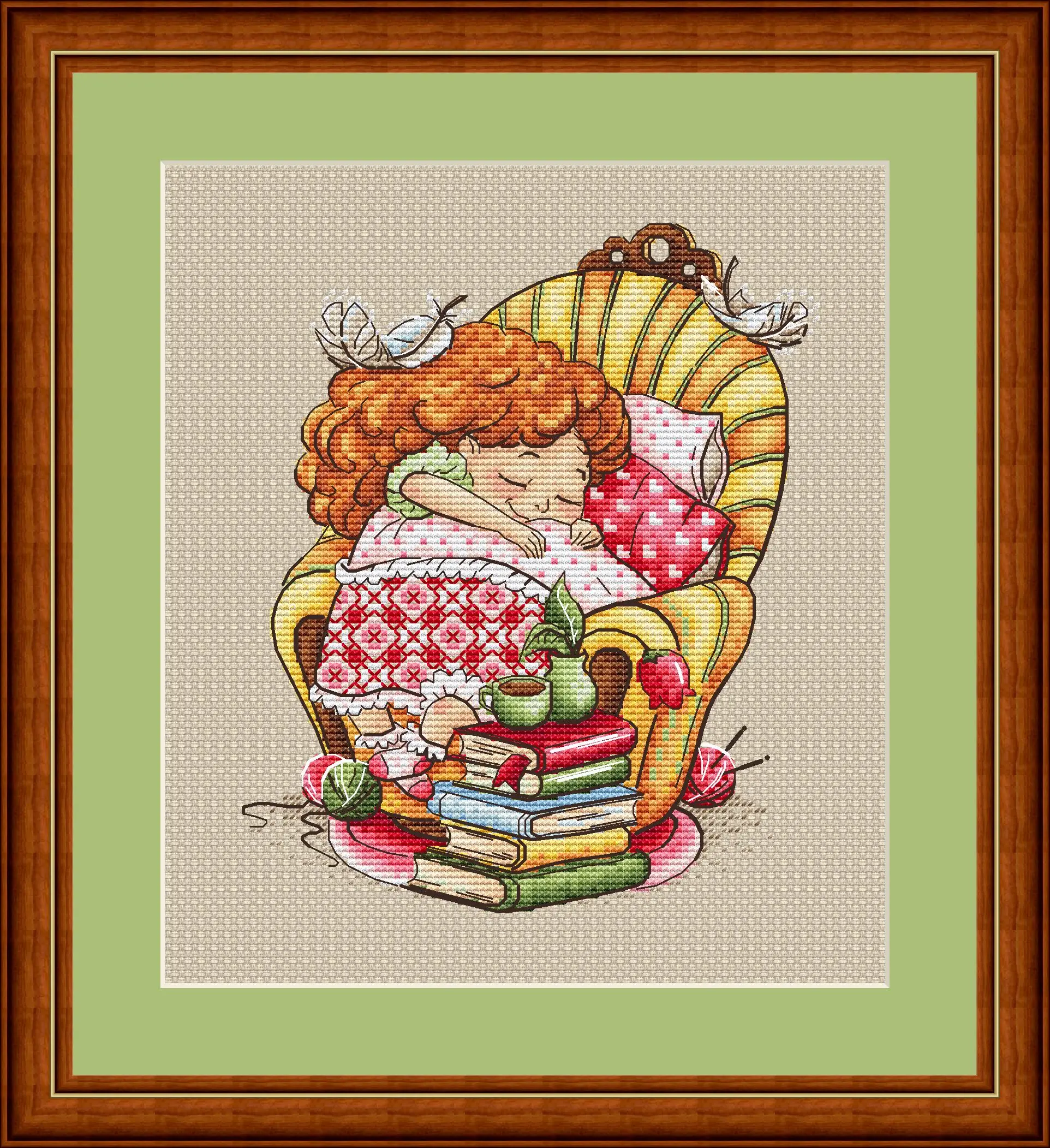 

Warm Sofa Cross Stitch Ecological Cotton Thread Embroidery Home Decoration Hanging Painting Gift
