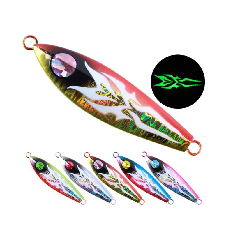 2pcs/lot Slow Jig Bottom Ship Luminous Lures Metal  Bait  lead Jiging  casting far shot marine boat slow casting metal