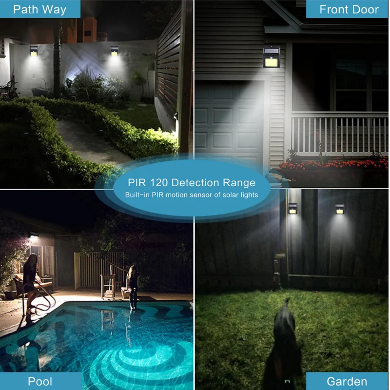 

LED flashlight outdoor sensor wall waterproof solar garden street light sensor automatically lamp motion public road Night blubs