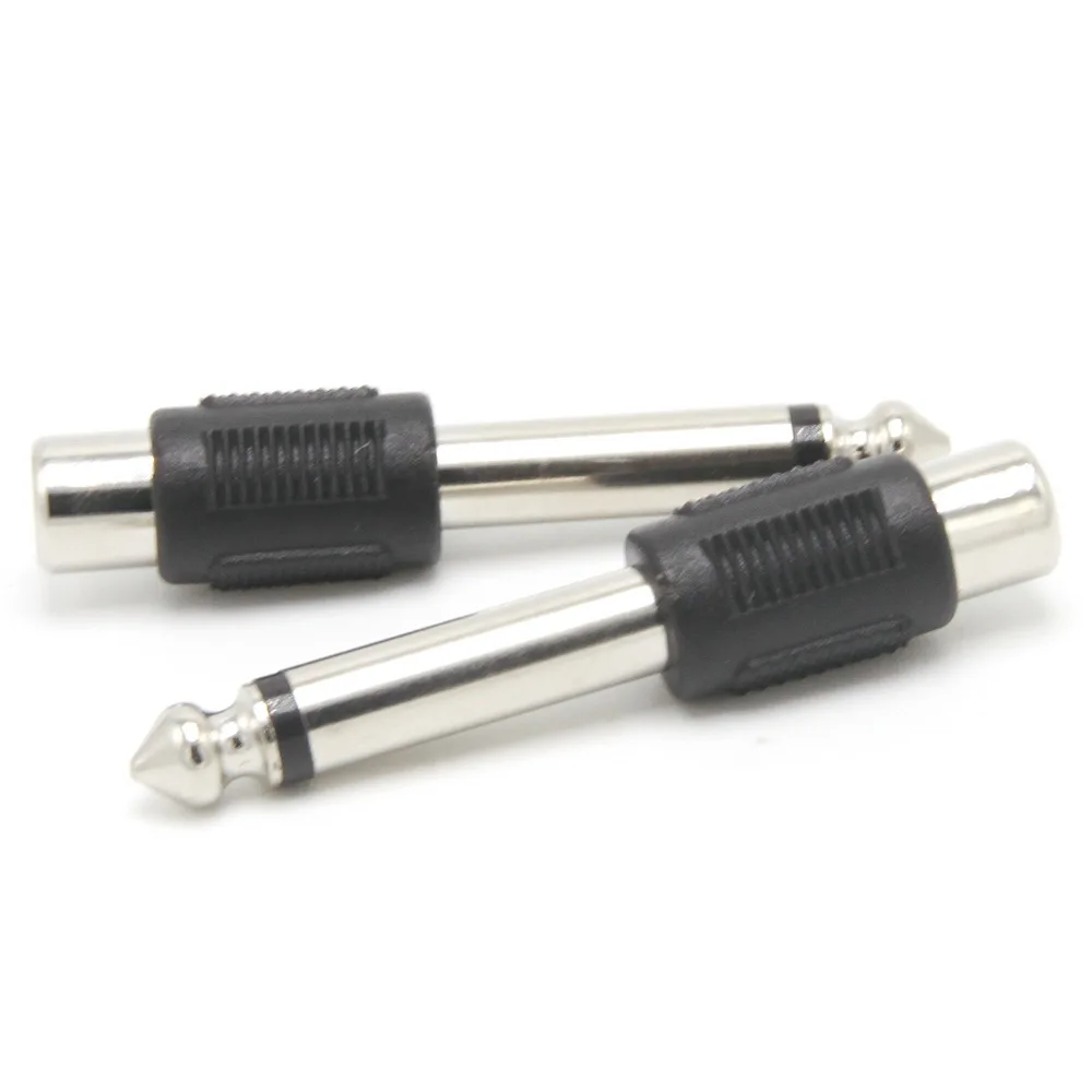 Mono 6.5Mm Plug Naar Rca Vrouwelijke Connector Rca Vrouwelijke Adapter Converter Voor Microfoon 10Pcs