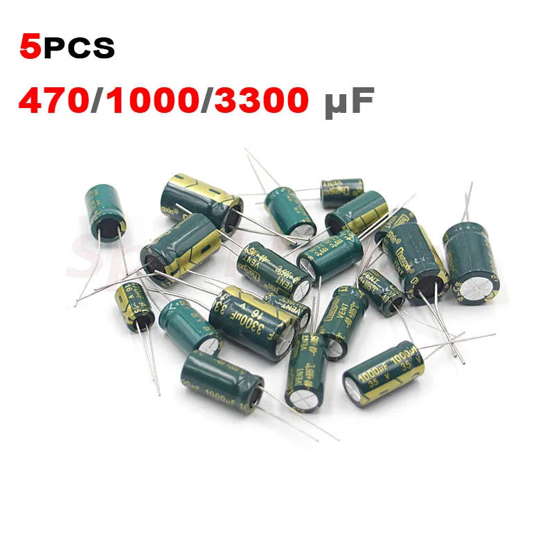 5PCS 470/1000/3300uF 16/25/35V Electrolytic Capacitor ESC Distribution board Flight Controller High Frequency Low Impedance DIY