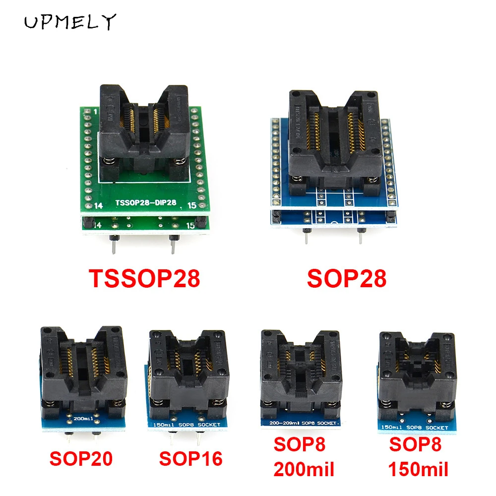 6pcs TSSOP28 SSOP28 SOP28-DIP28 Adapter SOP20 SOP16 SOP8 150/200mil to DIP8 Chip Compatible TSSOP20 SSOP20 TSSOP8 Socket