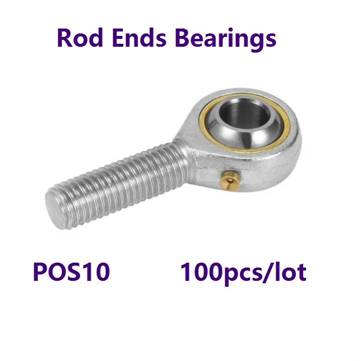 

100pcs/lot POS10 and Oil nozzle 10mm Rod End Joint Bearing Left/Right Male Ball Joint Metric Threaded For rod