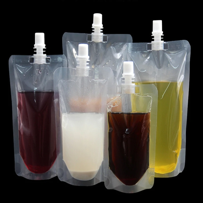 100ml 200ml 250ml 300ml 500ml Empty Stand up Plastic Drink Bag Spout Pouch for Beverage Liquid Juice Milk Coffee Storage bag