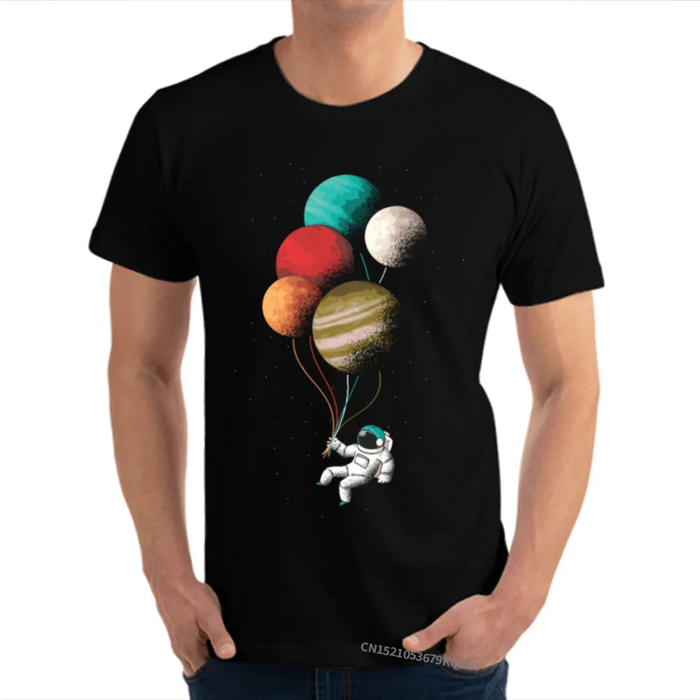 Astronaut Male T Shirt Design Tops Shirt Cotton Fabric Crew Neck Short Sleeve Group Tees Fall Drop Shipping