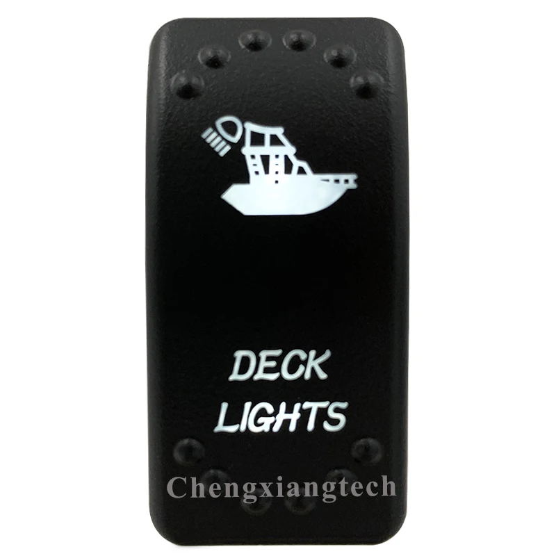 White Led Latching On Off Rocker Switch Laser DECK LIGHTS Waterproof IP68 Single Pole Single Throw Universal Switch Accessories