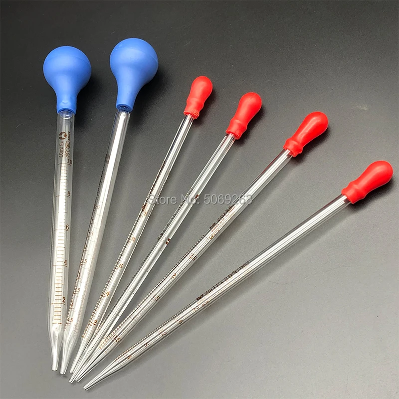 แก้วPipette Dropper Vol. 0.5Ml/1Ml/2Ml/3Ml/5Ml/10MlTransfer Pipetteยางหัว