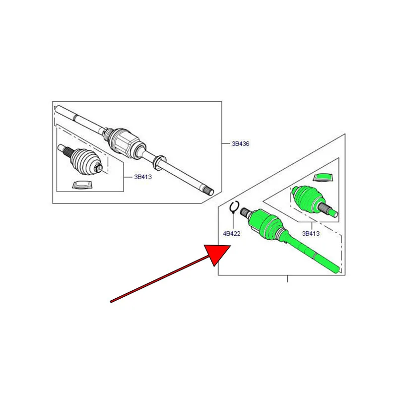 عمود السيارة الأمامي الأيسر ومفصل السيرة الذاتية لسيارة لاند رينج روفر إيفوك 2012- 2.0 16 فولت عمود محرك البنزين C7 LR 024759 LR 024758 #6