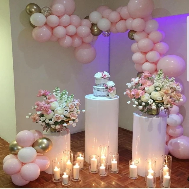 

3pcs /set) No big circle )Luxury white mental/ clear acrylic wedding decoration plinth backdrop arch for event stage