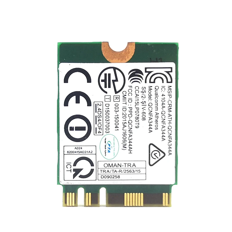 For Dell NEW Wireless 1820 DW1820 WLAN WiFi 802.11AC + BT 4.1 QCNFA344A M.2 867mbps WIFI Card D4V21 Drop shipping