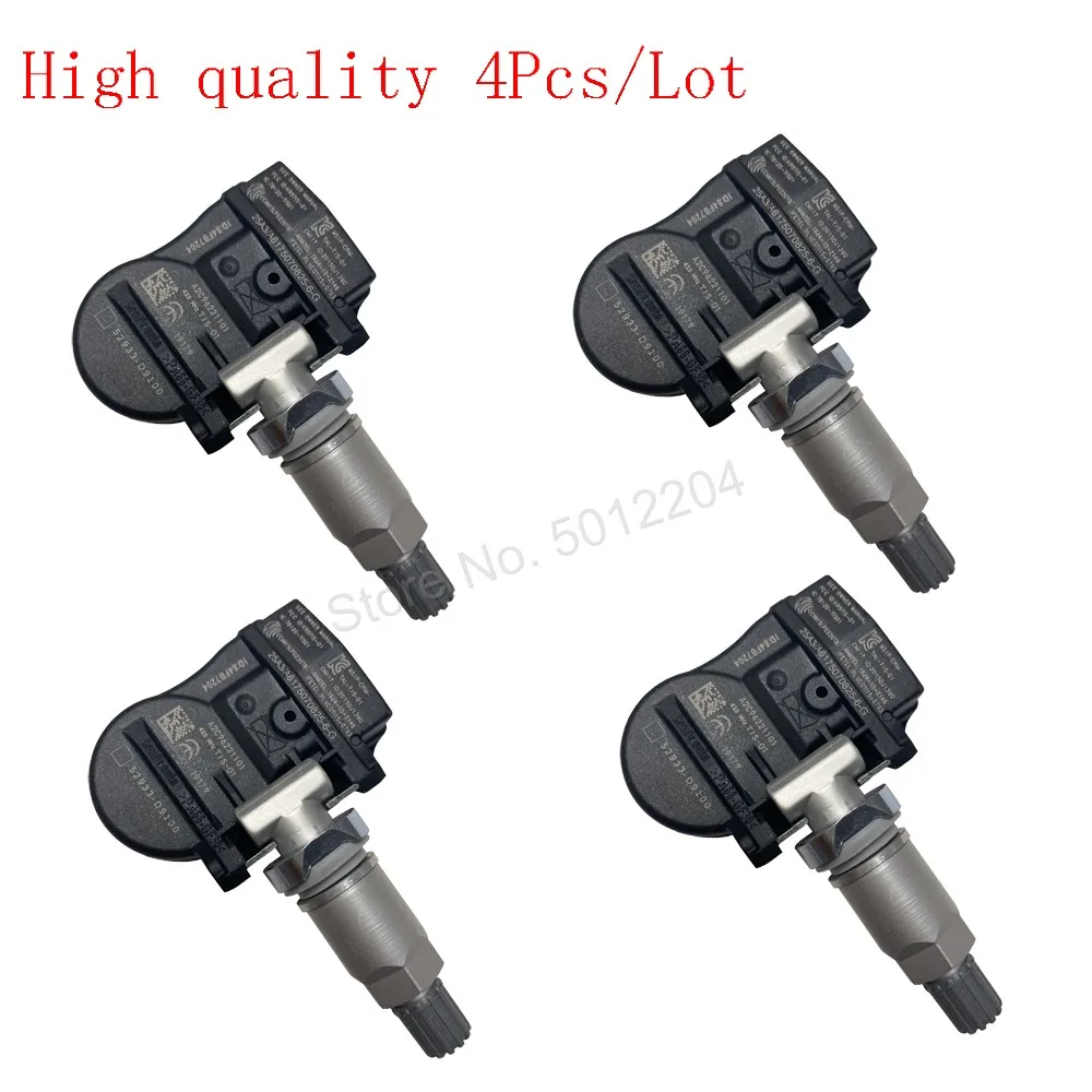 4pcs 52933-D9100 52933D9100 433Mhz Tire Pressure Sensor TPMS For Kia Sportage 2017 2018 2019 NIRO OPTIMA For HYUNDAI ELANTRA