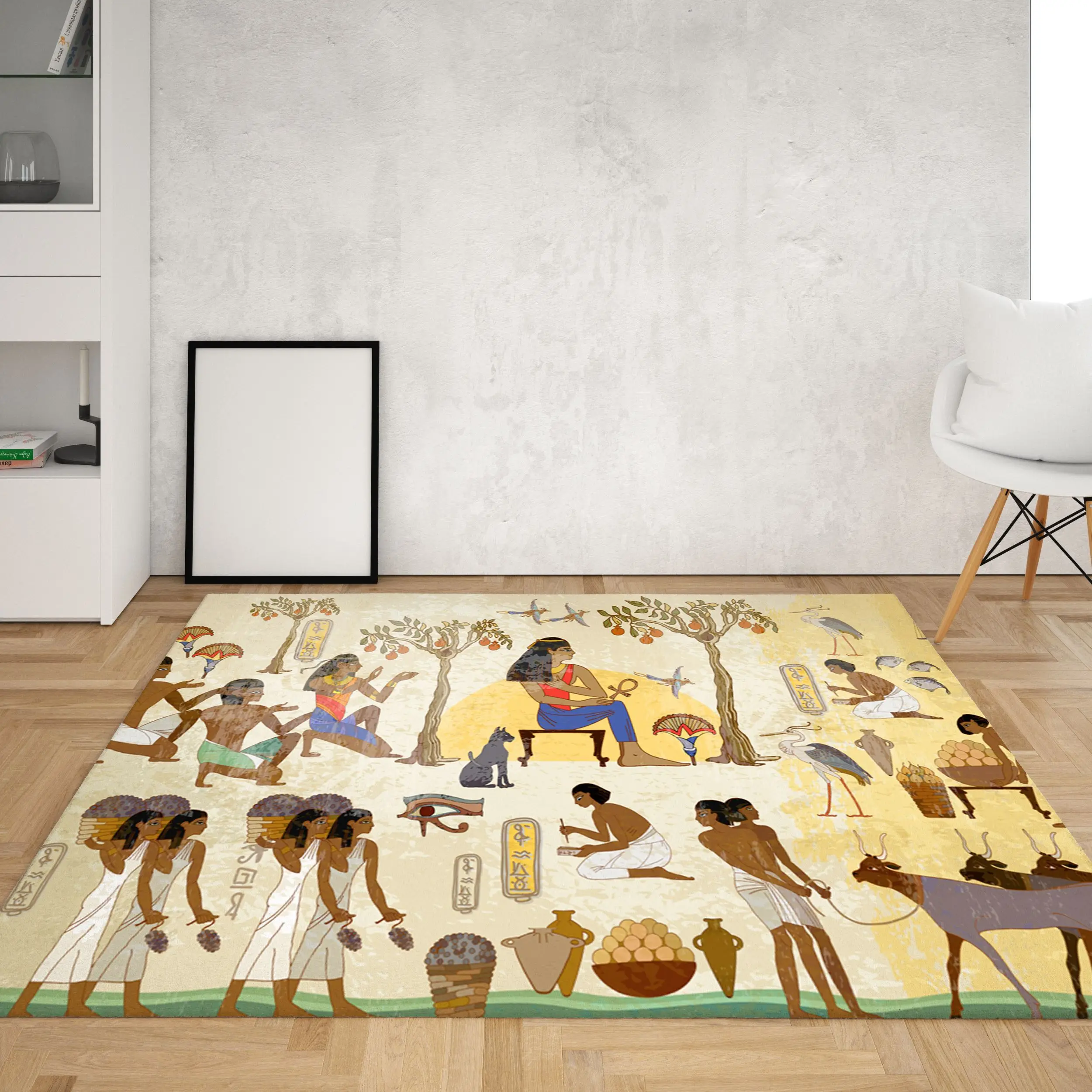 Ancient Egypt Frescoes Area Rugs Large Kitchen Mat Sofa Living Room Bedroom Bathroom Decor Old Tradition Culture Carpet