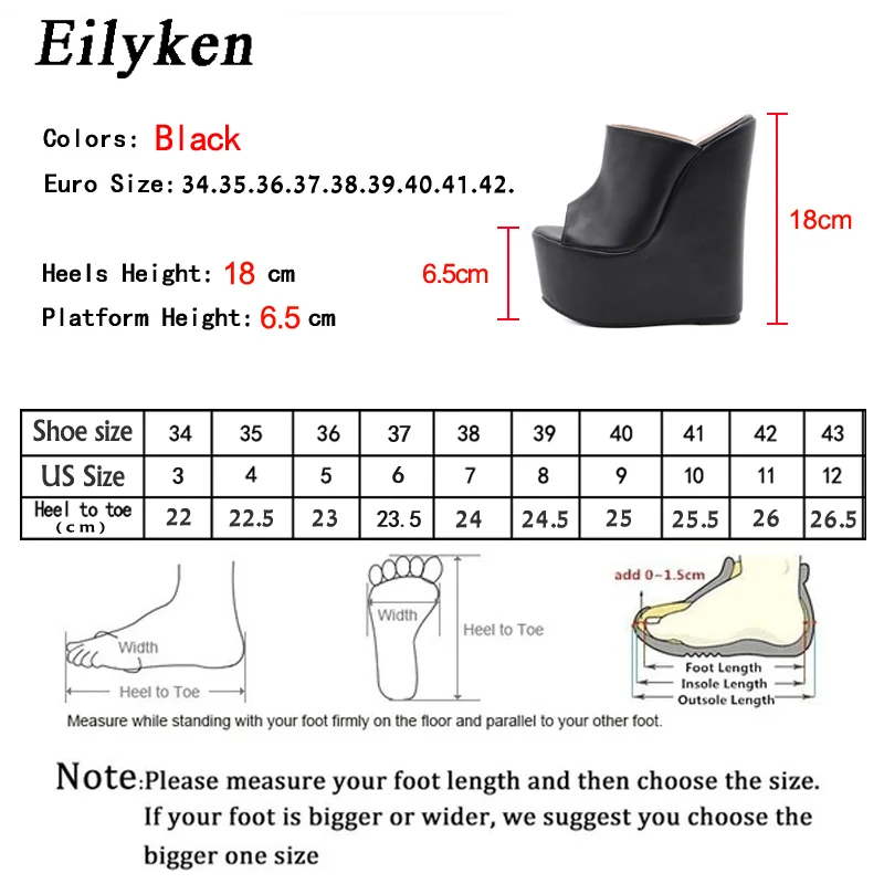 Eilyken New Fashion Peep Toe Platform Wedge Woman Slippers 2024 Summer Shoes Designer Super High Heels Sandals Size 35-42