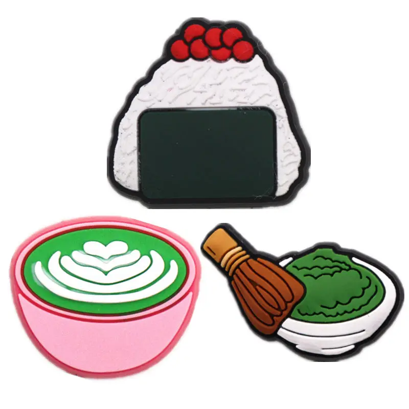 1pcs Foods Shoe Charms Japanese Rice Balls Matcha Wasabi Garden Shoe Buckle Accessories Decorations Fit Kids Gifts