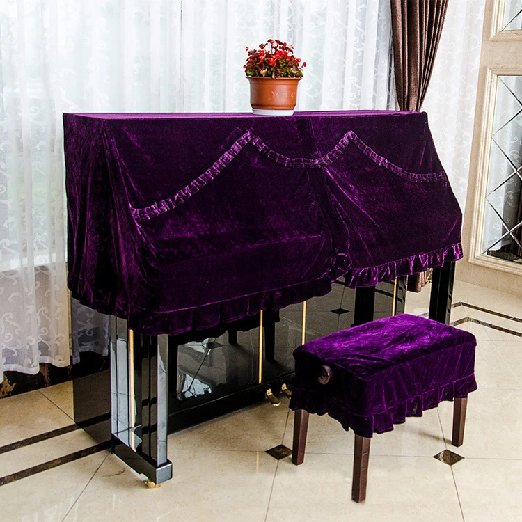 153*37*70 cm classical velvet upright piano cover dustproof towel piano half cover