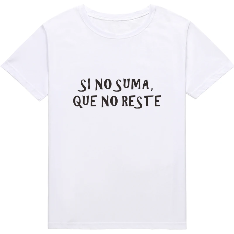 Fashion Spanish phrase T-shirts Women Tops camiseta mujer Letter Print Short sleeve T-shirt lady Black White tee