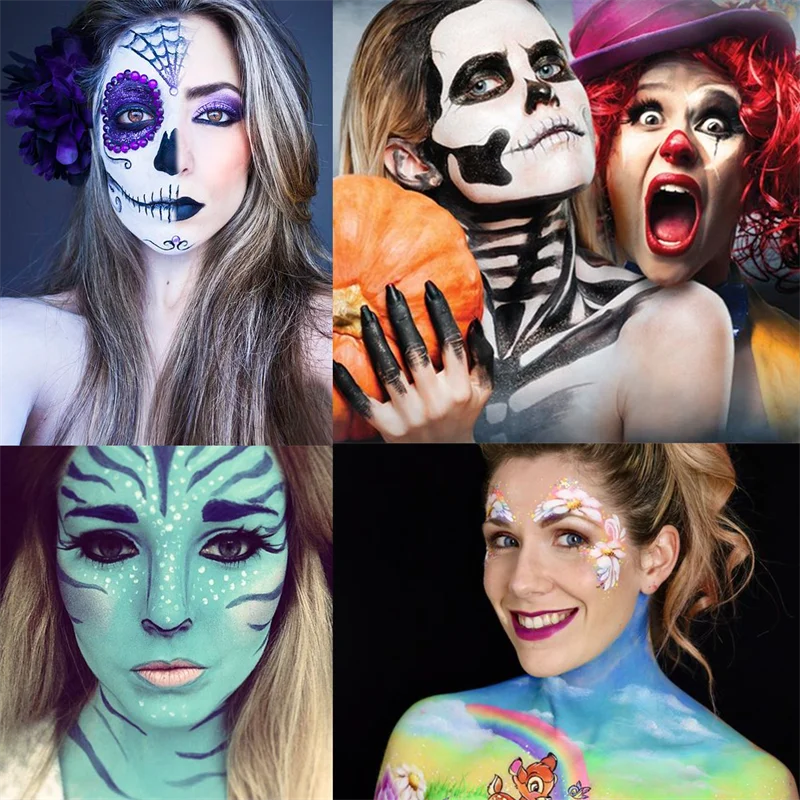 SFX Make-up-Set, 12-farbig, Gesichts- und Körperbemalung, Öl, Bühne, Spezialeffekte, Halloween, Wunde, Narbe, Wachs, Make-up, gefälschte Schorf, Blutspatel, Farbe – Detail 24