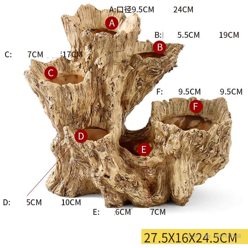Żywica symulacja drzewa korzeniowego mięsista doniczka, porowata, balkon, sztuka ogrodowa, dekoracja rzemiosła artystycznego