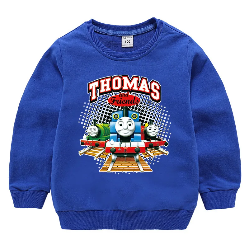 Thomas and Friends new children\'s sweater long-sleeved boy cotton fashion cartoon high-quality shirt round neck bottoming shirt