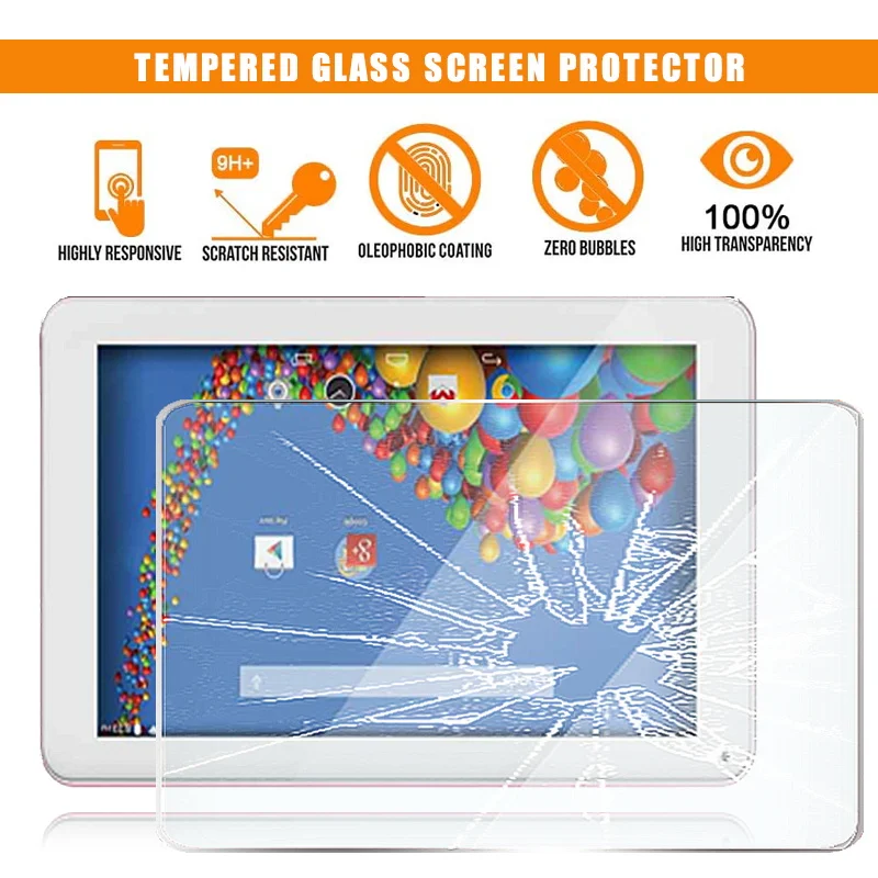 

For Argos Bush MyTablet 10.1'' Tablet Tempered Glass Screen Protector Premium Scratch Resistant Anti-fingerprint Film Cover