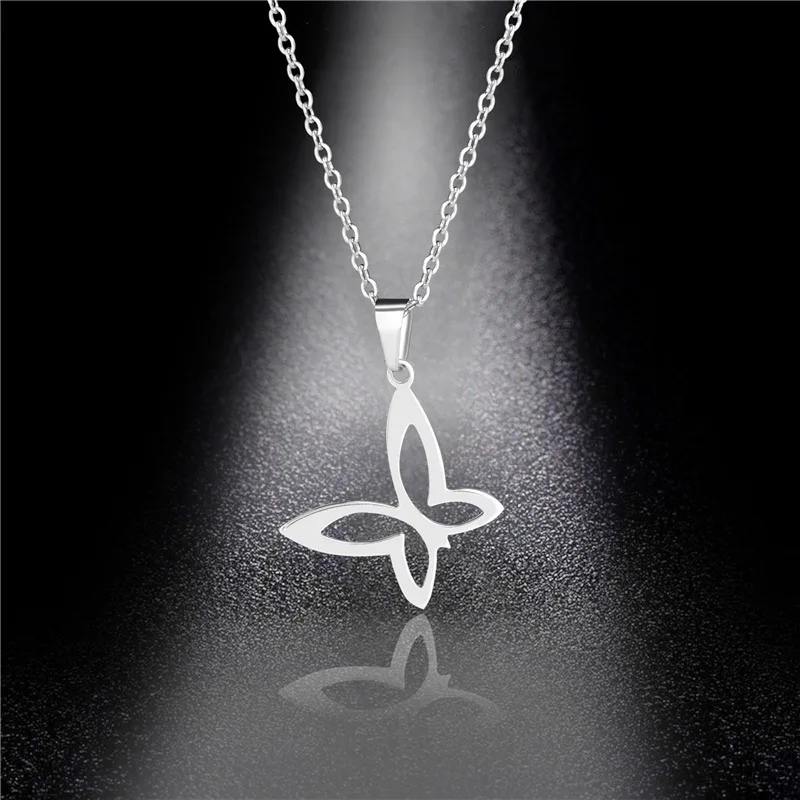 Rinhoo Hollow Musical Note Pendant Necklace Stainless Steel Women Men Cool Punk Hip Hop Necklaces Party Jewelry Gift