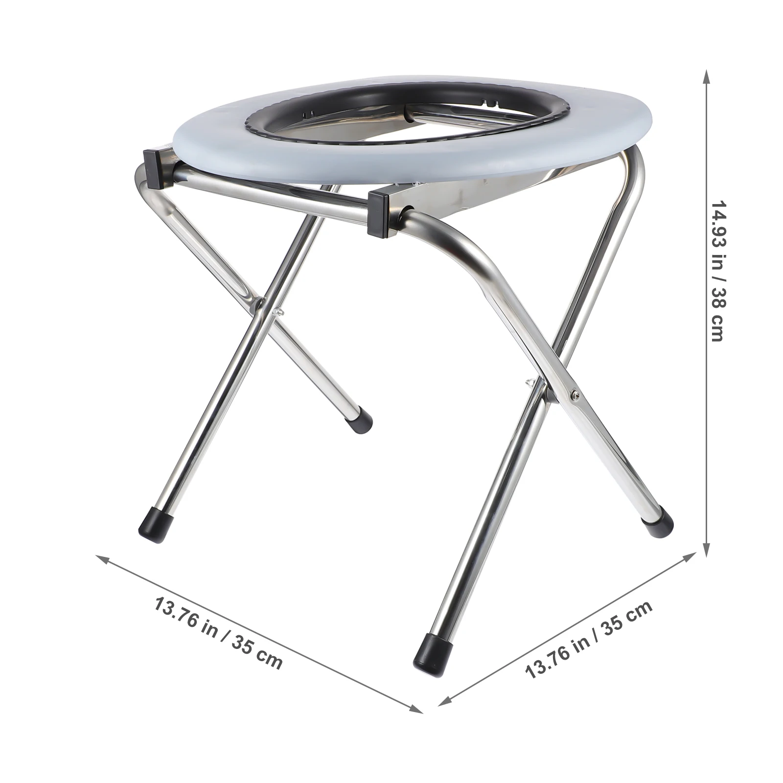 Foldable Bathroom Toilet Chair Portable Toilet Stool Stainless Steel Potty Chair for The Old Outdoor Camping Hiking Travel