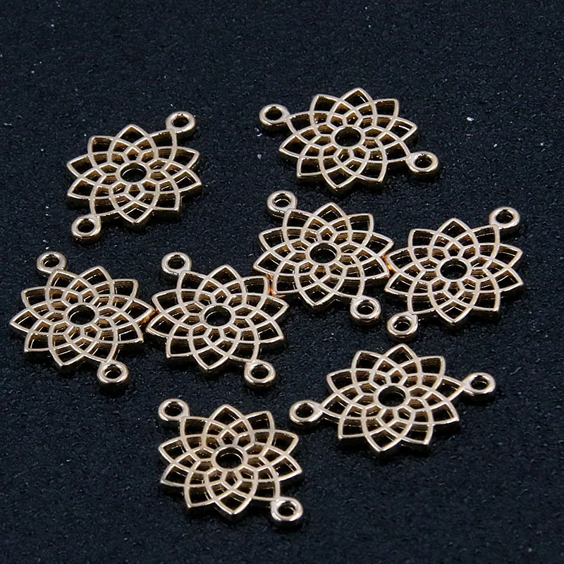 30Pcs 13*20MM Two Color Charm Porous Connectors  Linker Zinc Alloy Retro Pendants For DIY Jewelry Necklace Bracelet  Accessorie