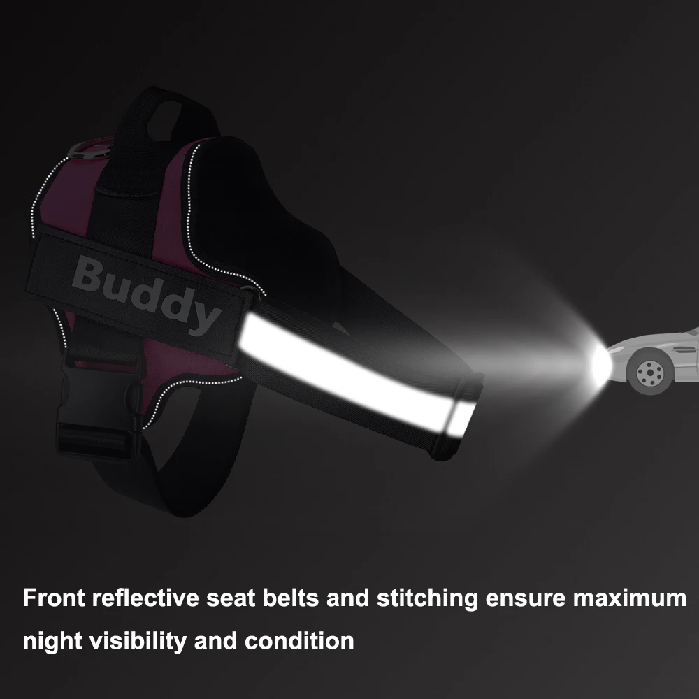 حزام كلب عاكس ، سترة كلب قابلة للتنفس قابلة للتعديل ، مع رقعة معرف مخصصة ، للمشي في الهواء الطلق