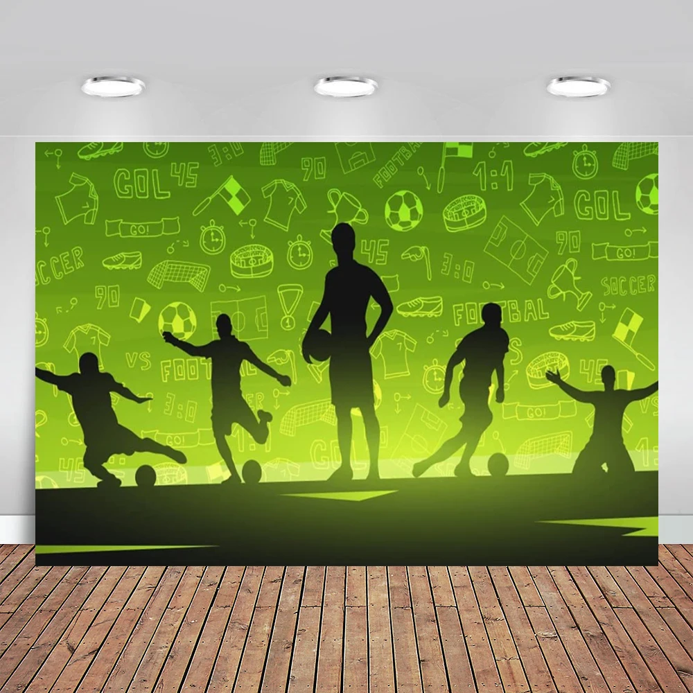 Football Birthday Party Decorations Banner Jersey and Sneakers Football Themed Stars Sport Stadium Field Photo Background