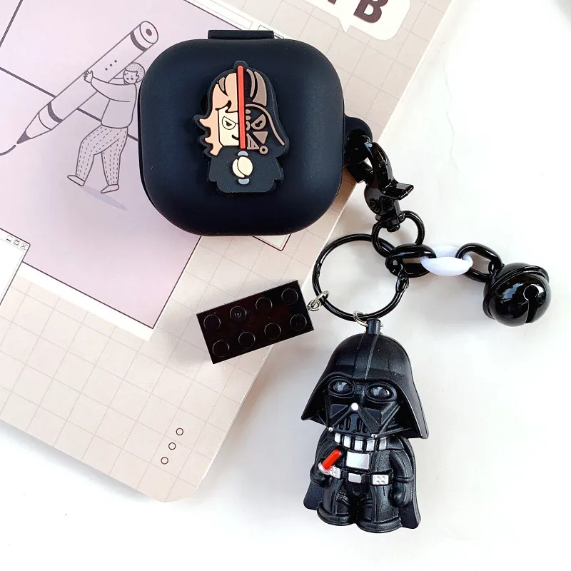 غطاء جراب سماعة أذن Star Wars لسامسونج جالاكسي براعم ، سماعة رأس سيليكون لاسلكية ، غلاف واقي مع سلسلة مفاتيح ، Live Pro Fe