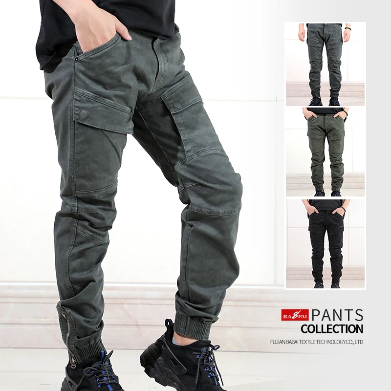 BAPAI Men's Fashion Cargo Pants Work Pants Outdoor Wear-resistant Mountaineering Trousers Work Clothes