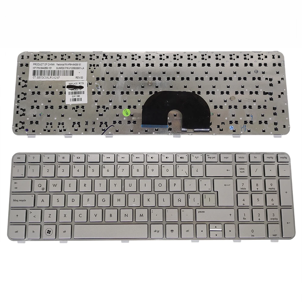 Latin Spanish Keyboards For HP Pavilion DV6-6000 DV6-6100 6128CA DV6-6090 DV6-6B00 DV6-6C00 Slver Keyboard 644363-161 644356-161