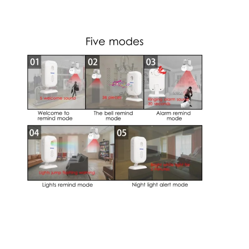Darho 36-мелодий, магазин, домашняя безопасность, приветственный звонок, беспроводной инфракрасный ИК-датчик движения, дверной звонок, сигнализация, входной дверной звонок