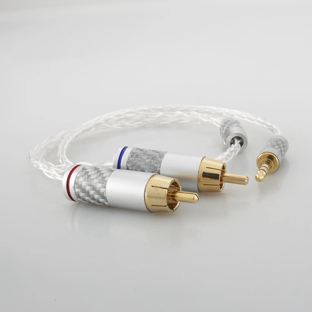 Nowy kabel RCA radio HiFi 3.5mm do 2RCA Audio kabel AUX złącze RCA 3.5 Y Splitter do wzmacniaczy Audio zestaw kina domowego R