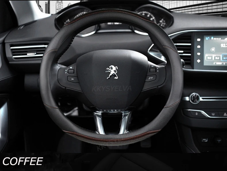 Auto Lenkrad Abdeckung Carbon Faser + Leder Für Peugeot 208 2012 ~ 2018 Peugeot 308 2014 ~ 2021 2008 2013 ~ 2018 Auto Zubehör – Detail 2