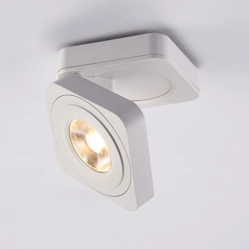 Folding COB LED Downlights 10W 12W  Surface Mounted Led Ceiling Lamps Spot Light 360 Degree Rotation Downlights AC220V