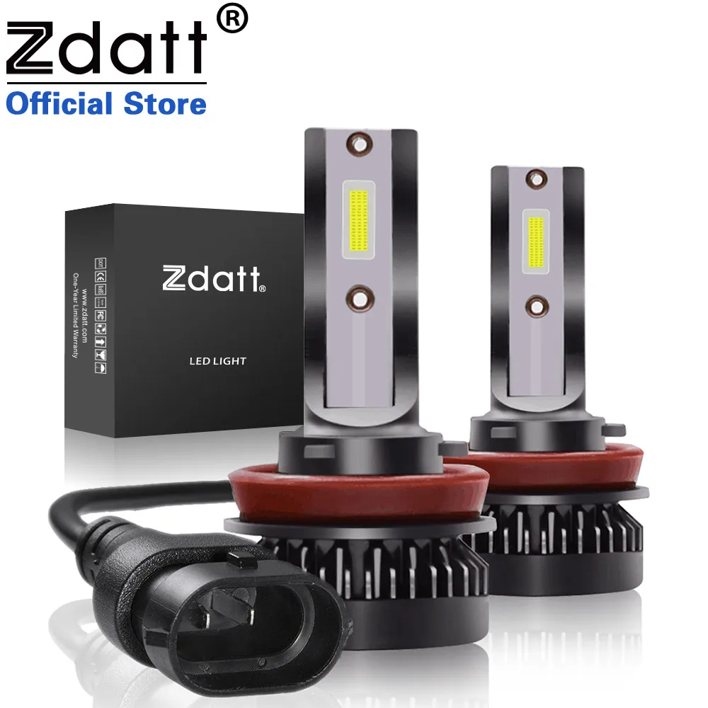 Zdatt H7 H4 Led Headlight HB3 HB4 H1 H11 Led Car Light Bulb 12V 12000LM 30W 6000K Super Mini No Fan Noise 2PCS Auto Headlamp