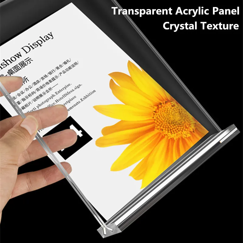 100*150mm A6 T Shape Acrylic Sign Holder Display Stand Restaurant Table Menu Paper Holder Frame