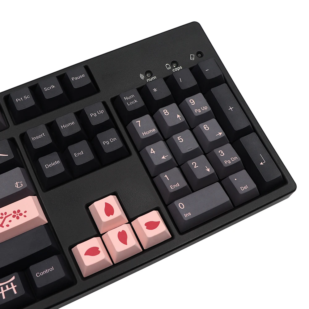 Imagem -04 - Cap Teclado Mecânico Nightsakura Pbt Keycaps para mx Switch Logitech G610 Gmmkpro K70 Gmk Pbt Japonês Perfil Cherry