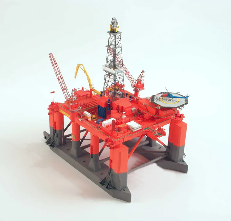 1:400 Norwegian Bredford Dolphin Semi-submersible Oil Drilling Platform DIY 3D Paper Card Model Building Sets Military Model