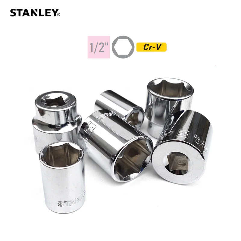 Stanley 1/2 drive 6 point socket wrench 8mm 9mm 10mm 11mm 12mm 14mm 15mm 16mm 21mm 27mm 30mm to 36mm hex socket mechanics tools