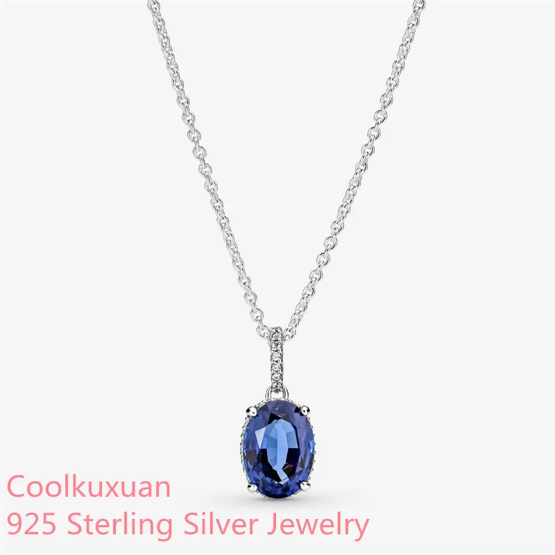 

Winter Sparkling Statement Halo Pendant Necklace Original 100% 925 Sterling Silver Women Fine Jewelry