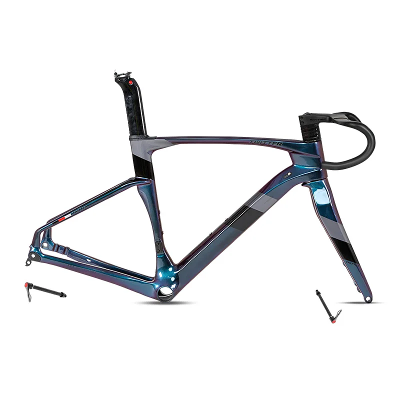 

Twitter CYCLONE-Holographic Color Pneumatic Bicycle Frame, Carbon Fiber Road Frame, Barrel Pumping, Disc Brake Bike, T900