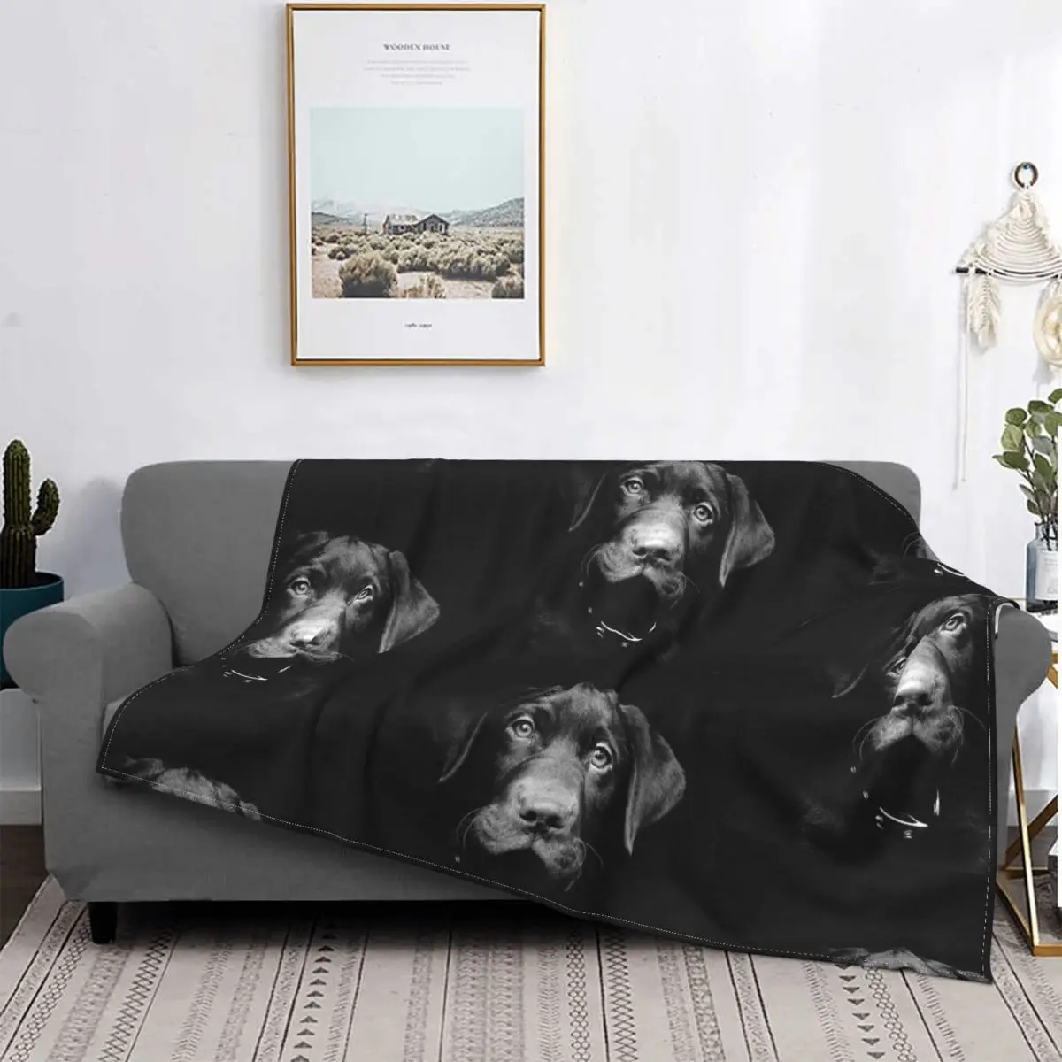 Labrador Puppy,dog Blankets Fleece Decoration Ultra-Soft Throw Blankets for Bedding Bedroom Plush Thin Quilt